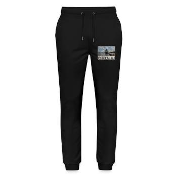 Conception du port d’Anvers avec coordonnées géographiques - Pantalon de jogging bio MOVER Stanley/Stella unisexe - noir - Devant - Marisol (170cm) & Nik (191cm)