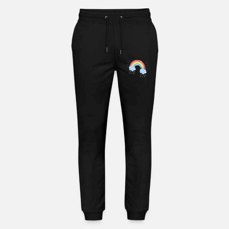Pastel Rainbow Raincloud Arc - Stanley/Stella Mover Unisex Organic Jogging Trousers - black