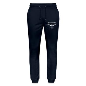 Nichts für schwache Nerven - Stanley/Stella Unisex Bio Jogginghose Mover  - Navy - Vorne - Marisol (170cm) & Nik (191cm)