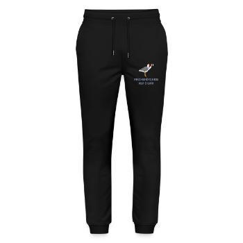 Fischbrötchen auf 9 Uhr - Möwe mit Fernglas - Stanley/Stella Unisex Bio Jogginghose Mover  - Schwarz - Vorne - Marisol (170cm) & Nik (191cm)