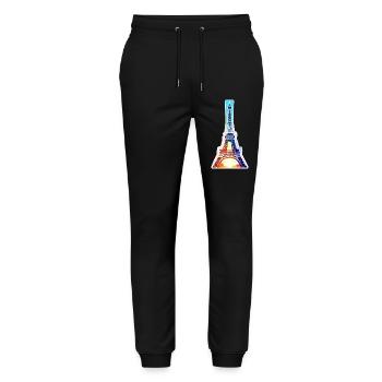 Eiffel tower #13 - Stanley/Stella Mover Unisex Organic Jogging Trousers - black - Front - Marisol (170cm) & Nik (191cm)