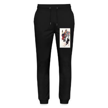 Dragon head - Stanley/Stella Unisex Bio Jogginghose Mover  - Schwarz - Vorne - Marisol (170cm) & Nik (191cm)