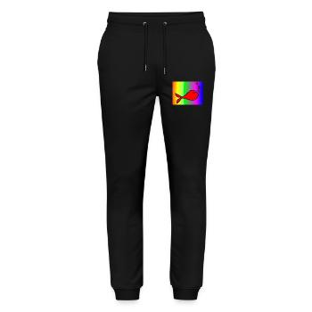 POISSON. SARDINE. POISSON D'AVRIL. MER. OCÉAN - Pantalon de jogging bio MOVER Stanley/Stella unisexe - noir - Devant - Marisol (170cm) & Nik (191cm)