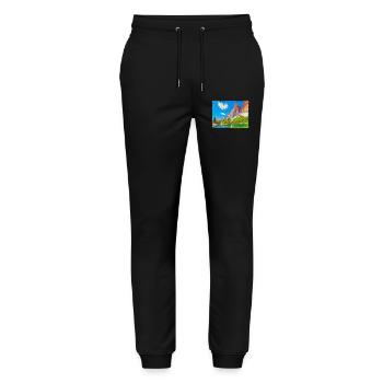 Lac dans les Dolomites avec effet peinture - Pantalon de jogging bio MOVER Stanley/Stella unisexe - noir - Devant - Marisol (170cm) & Nik (191cm)