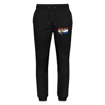 Hecht Angeln Niederlande Holland - Stanley/Stella Unisex Bio Jogginghose Mover  - Schwarz - Vorne - Marisol (170cm) & Nik (191cm)