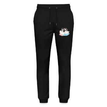 Swan heart in water couple - Stanley/Stella Mover Unisex Organic Jogging Trousers - black - Front - Marisol (170cm) & Nik (191cm)