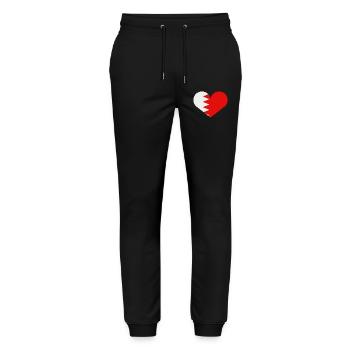 Herz der Bahrain-Flagge - Stanley/Stella Unisex Bio Jogginghose Mover  - Schwarz - Vorne - Marisol (170cm) & Nik (191cm)