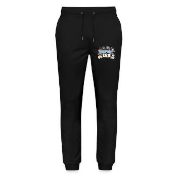 Travel anxiety humor, airport chaos, flying is - Stanley/Stella Mover Unisex Organic Jogging Trousers - black - Front - Marisol (170cm) & Nik (191cm)