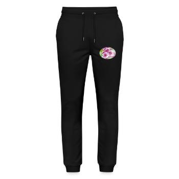 Grace – Lebendige Frühlingsblüten-Ellipse - Stanley/Stella Unisex Bio Jogginghose Mover  - Schwarz - Vorne - Marisol (170cm) & Nik (191cm)