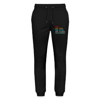 Dad The Man The Myth The Legend The Bad Influence - Stanley/Stella Mover Unisex Organic Jogging Trousers - black - Front - Marisol (170cm) & Nik (191cm)