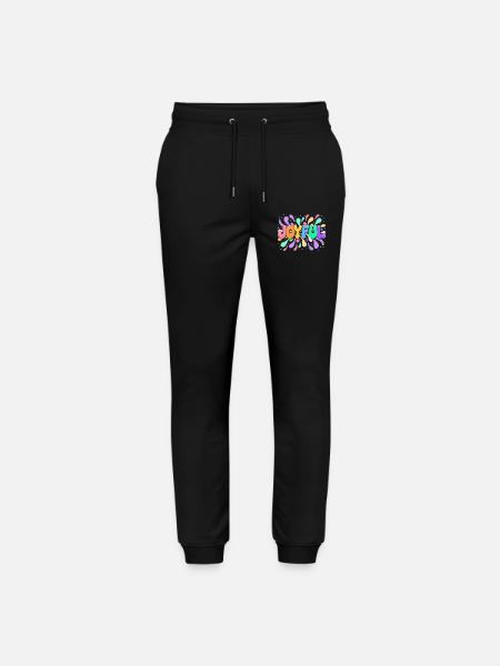 Happy Lettering in bunten Splittern - Stanley/Stella Unisex Bio Jogginghose Mover - Schwarz