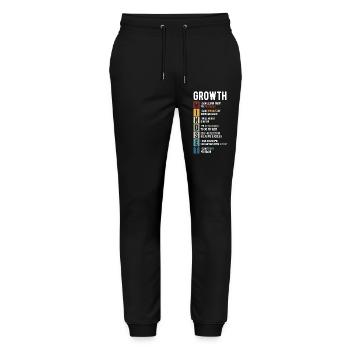 Definition des Growth Mindset - Motivierende Zitate - Stanley/Stella Unisex Bio Jogginghose Mover  - Schwarz - Vorne - Marisol (170cm) & Nik (191cm)