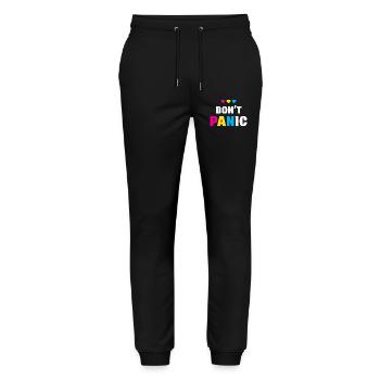 LGBT Pride Month - Keine Panik - Stanley/Stella Unisex Bio Jogginghose Mover  - Schwarz - Vorne - Marisol (170cm) & Nik (191cm)