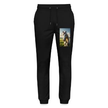 Horse - Stanley/Stella Mover Unisex Organic Jogging Trousers - black - Front - Marisol (170cm) & Nik (191cm)