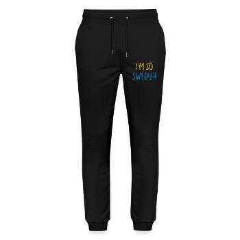 JE SUIS TELLEMENT SUÉDOIS SUÈDE Schweden - Pantalon de jogging bio MOVER Stanley/Stella unisexe - noir - Devant - Marisol (170cm) & Nik (191cm)