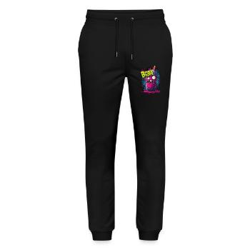 Boba Tea Monster im bunten Graffiti Street Style - Stanley/Stella Unisex Bio Jogginghose Mover  - Schwarz - Vorne - Marisol (170cm) & Nik (191cm)