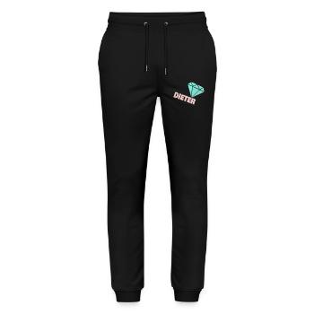 Funkelnder Diamant mit Dieter - Stanley/Stella Unisex Bio Jogginghose Mover  - Schwarz - Vorne - Marisol (170cm) & Nik (191cm)