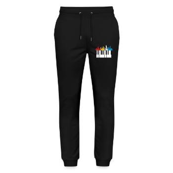 Piano Piano Musician Gift - Stanley/Stella Mover Unisex Organic Jogging Trousers - black - Front - Marisol (170cm) & Nik (191cm)