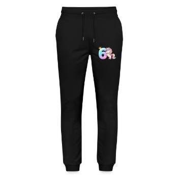 Ich bin 6 Kawaii Einhorn Mädchen Geburtstag - Stanley/Stella Unisex Bio Jogginghose Mover  - Schwarz - Vorne - Marisol (170cm) & Nik (191cm)