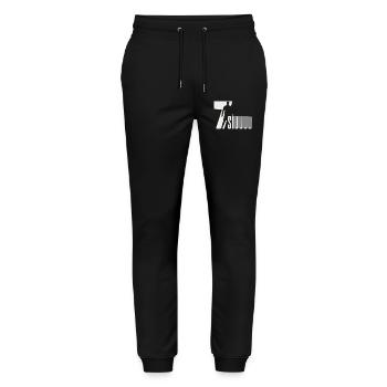 Silhouette du football, Siuuuuu - Pantalon de jogging bio MOVER Stanley/Stella unisexe - noir - Devant - Marisol (170cm) & Nik (191cm)