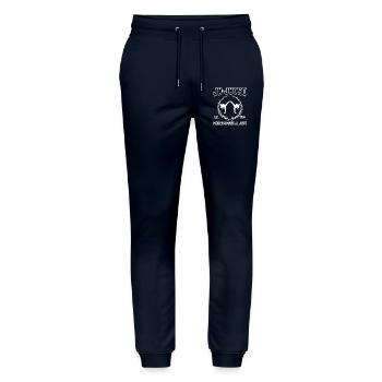 JuJutsu - Stanley/Stella Mover Unisex Organic Jogging Trousers - navy - Front - Marisol (170cm) & Nik (191cm)