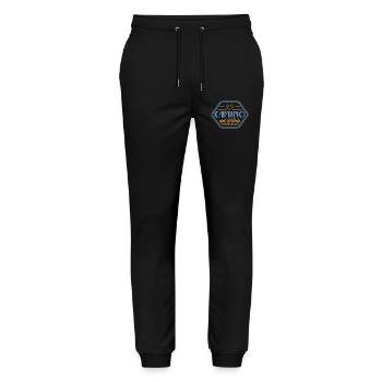 Camino del Norte Pilgrim's Stamp | Santiago - Stanley/Stella Mover Unisex Organic Jogging Trousers - black - Front - Marisol (170cm) & Nik (191cm)