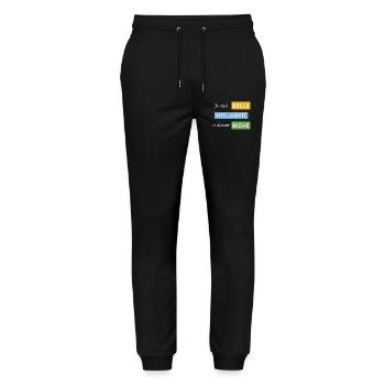 Je suis belle, intelligente et bientôt riche - Pantalon de jogging bio MOVER Stanley/Stella unisexe - noir - Devant - Marisol (170cm) & Nik (191cm)