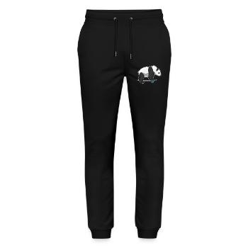 Panda Skater Skateboard - Pantalon de jogging bio MOVER Stanley/Stella unisexe - noir - Devant - Marisol (170cm) & Nik (191cm)