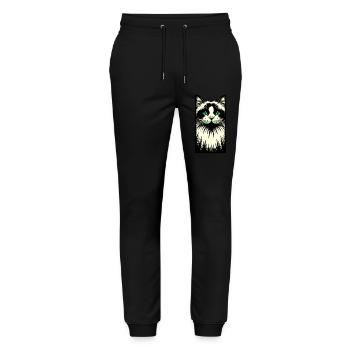 Cat Face - Stanley/Stella Mover Unisex Organic Jogging Trousers - black - Front - Marisol (170cm) & Nik (191cm)