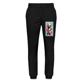 Chihuahua dog - Stanley/Stella Mover Unisex Organic Jogging Trousers - black - Front - Marisol (170cm) & Nik (191cm)