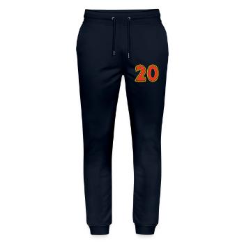 20. 20 JAHRE. 20-JÄHRIGES JUBILÄUM. 20-JÄHRIGES JUBILÄUM. - Stanley/Stella Unisex Bio Jogginghose Mover  - Navy - Vorne - Marisol (170cm) & Nik (191cm)