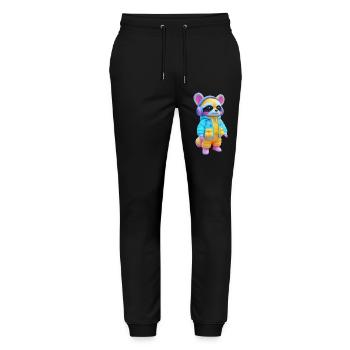 Raccoon with headphones - Stanley/Stella Mover Unisex Organic Jogging Trousers - black - Front - Marisol (170cm) & Nik (191cm)