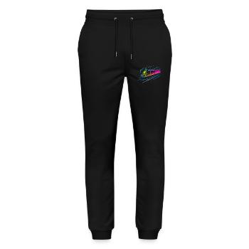 Train Cartoon Look - Stanley/Stella Mover Unisex Organic Jogging Trousers - black - Front - Marisol (170cm) & Nik (191cm)