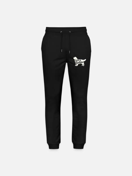 Life is Golden Retriever - Stanley/Stella Mover Unisex Organic Jogging Trousers - black