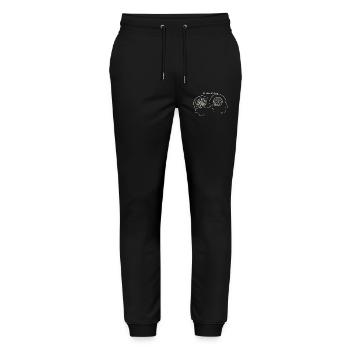 Mindset Matters: Gedankenknoten - Stanley/Stella Unisex Bio Jogginghose Mover  - Schwarz - Vorne - Marisol (170cm) & Nik (191cm)