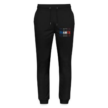 France Football Fan Flag Blue White Red Sport - Stanley/Stella Mover Unisex Organic Jogging Trousers - black - Front - Marisol (170cm) & Nik (191cm)