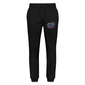 Vintage Muscle Mommy Shirt 1980 Geschenk - Stanley/Stella Unisex Bio Jogginghose Mover  - Schwarz - Vorne - Marisol (170cm) & Nik (191cm)