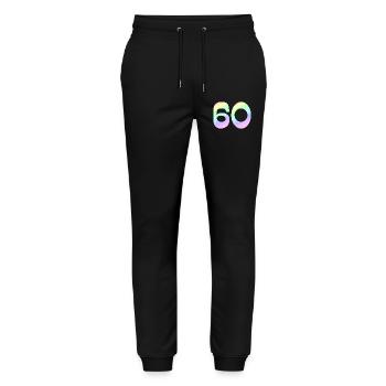 geschenkidee, 60 pastellfarbe - Stanley/Stella Unisex Bio Jogginghose Mover  - Schwarz - Vorne - Marisol (170cm) & Nik (191cm)