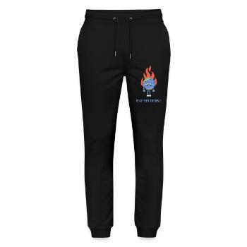 Eau secours. Protege ta planète - Pantalon de jogging bio MOVER Stanley/Stella unisexe - noir - Devant - Marisol (170cm) & Nik (191cm)