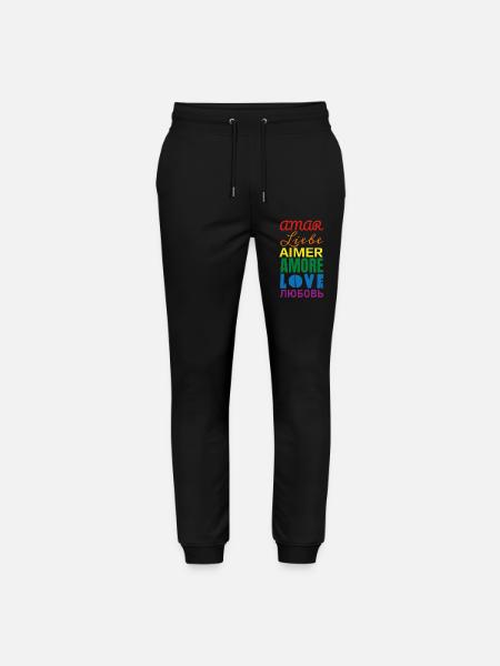 Love Rainbow Languages - Stanley/Stella Mover Unisex Organic Jogging Trousers - black