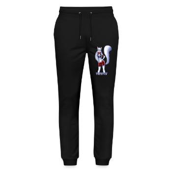 Chinunas Fluffy - Stanley/Stella Mover Unisex Organic Jogging Trousers - black - Front - Marisol (170cm) & Nik (191cm)