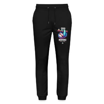 good morning - Stanley/Stella Mover Unisex Organic Jogging Trousers - black - Front - Marisol (170cm) & Nik (191cm)