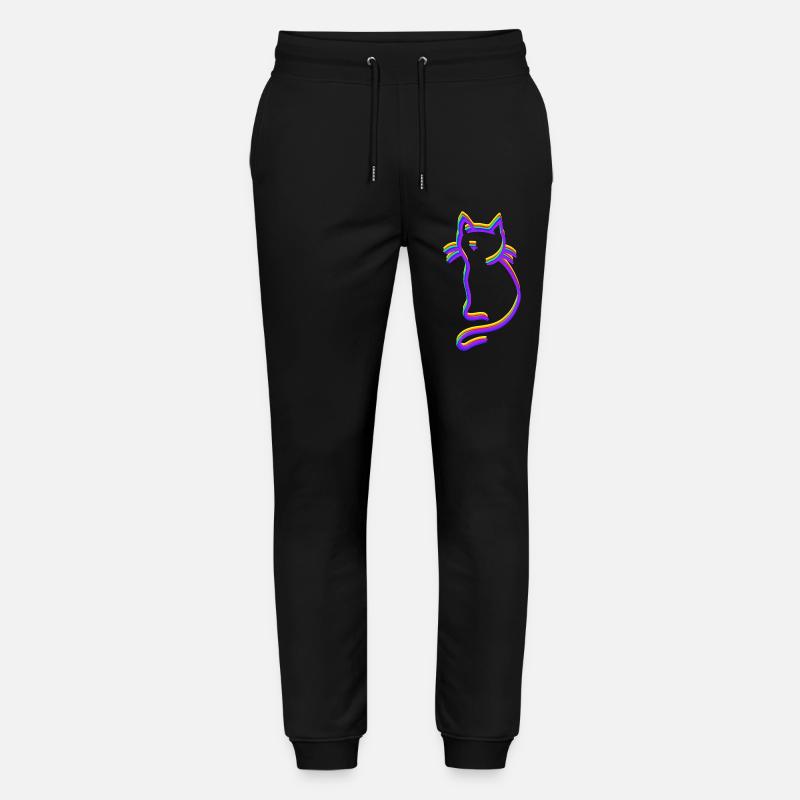 LGBT Regenbogen Katze - Stanley/Stella Unisex Bio Jogginghose Mover  - Schwarz