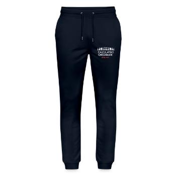 Schach - Schachmatt berechnen. Bitte warten... - Stanley/Stella Unisex Bio Jogginghose Mover  - Navy - Vorne - Marisol (170cm) & Nik (191cm)