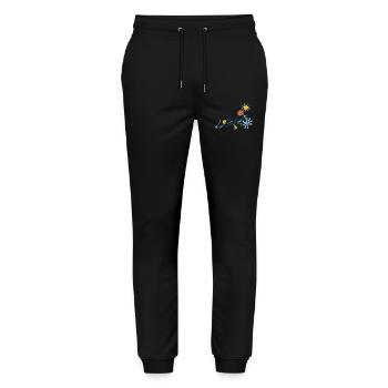 Leo – Creative Zodiac Illustration - Stanley/Stella Mover Unisex Organic Jogging Trousers - black - Front - Marisol (170cm) & Nik (191cm)