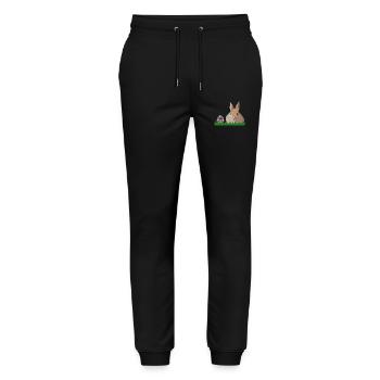 Olli Osterhase - Stanley/Stella Unisex Bio Jogginghose Mover  - Schwarz - Vorne - Marisol (170cm) & Nik (191cm)