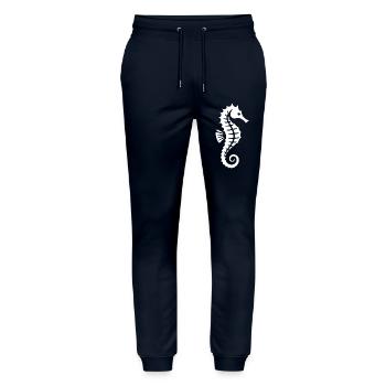 Seahorse | Swimming Badge - Stanley/Stella Mover Unisex Organic Jogging Trousers - navy - Front - Marisol (170cm) & Nik (191cm)