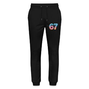 Donut numbers 6 and 7 - Stanley/Stella Mover Unisex Organic Jogging Trousers - black - Front - Marisol (170cm) & Nik (191cm)