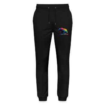 Bear In The Mountains  - Stanley/Stella Mover Unisex Organic Jogging Trousers - black - Front - Marisol (170cm) & Nik (191cm)