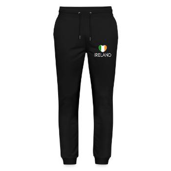 Heart with Irish flag, I love Ireland - Stanley/Stella Mover Unisex Organic Jogging Trousers - black - Front - Marisol (170cm) & Nik (191cm)